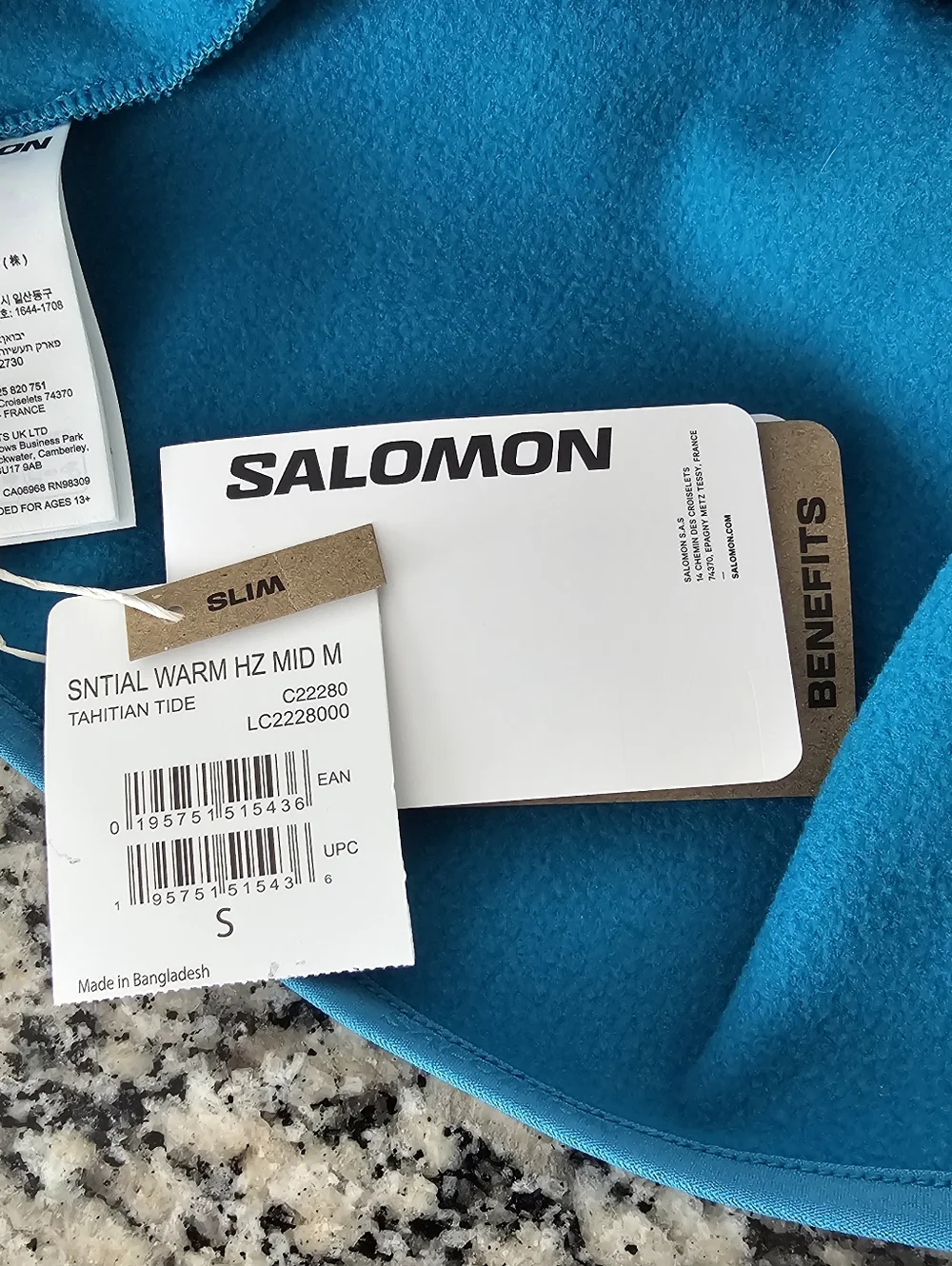 Salomon Essential Warm 1/2 Zip Fleece Men's S Teal Hiking Trail Gorpcore NWT